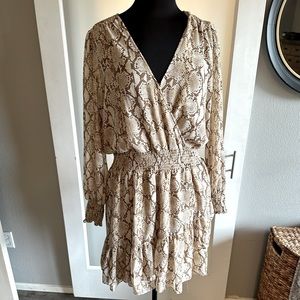 NWT Michael Kors snake print flouncy dress size XL
